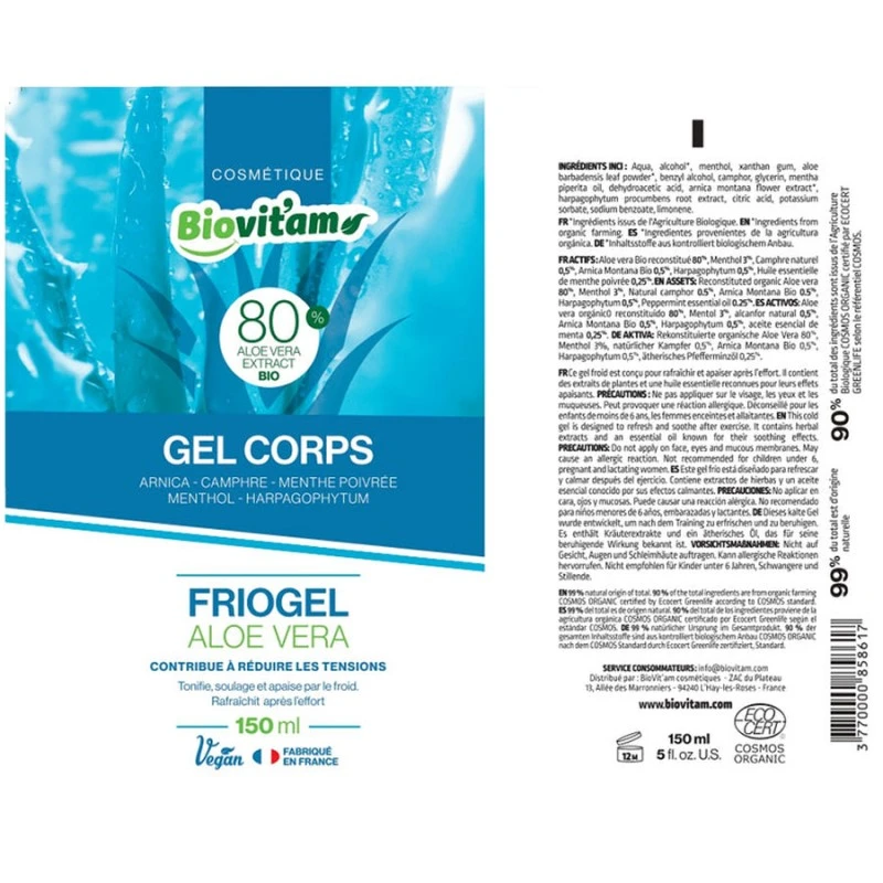 GEL CORPS BIO FRIOGEL 150ML - Aloe Vera – Image 3
